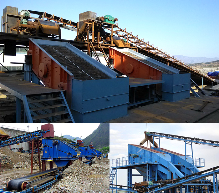 矿用丝瓜视频黄片地址石子筛分现场。